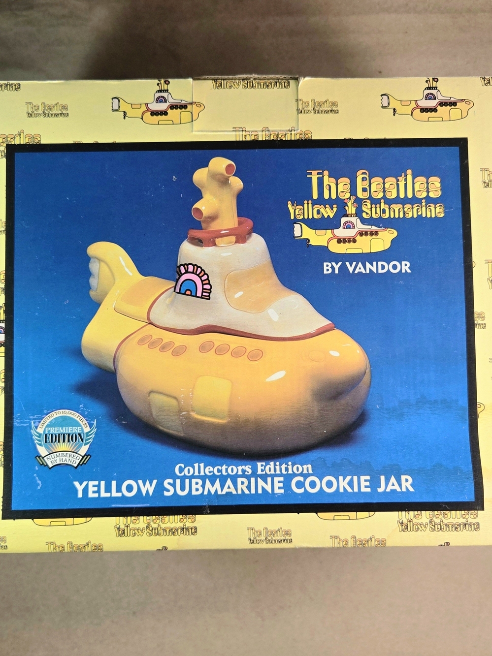 Vintage Vandor The Beatles Yellow Submarine Cookie Jar Premiere Edition NRFB